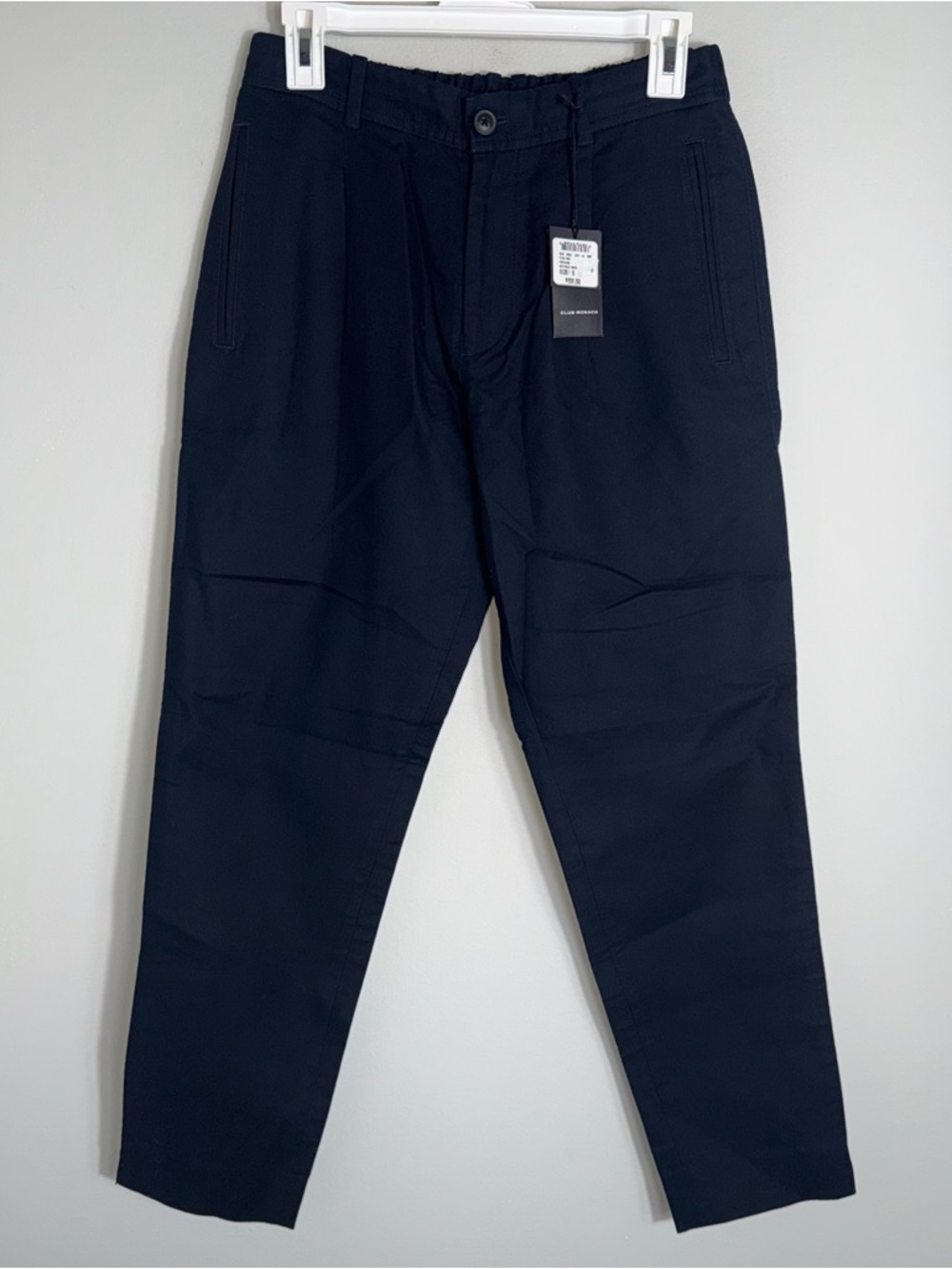 Club Monaco Women's Citee Pant-Tapered Leg-Cotton-Navy Blue-Size Small-NWT